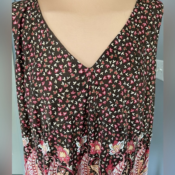 Vintage Talbots Pure Silk Floral Paisley Sleeveless Tank Top - Picture 2 of 8